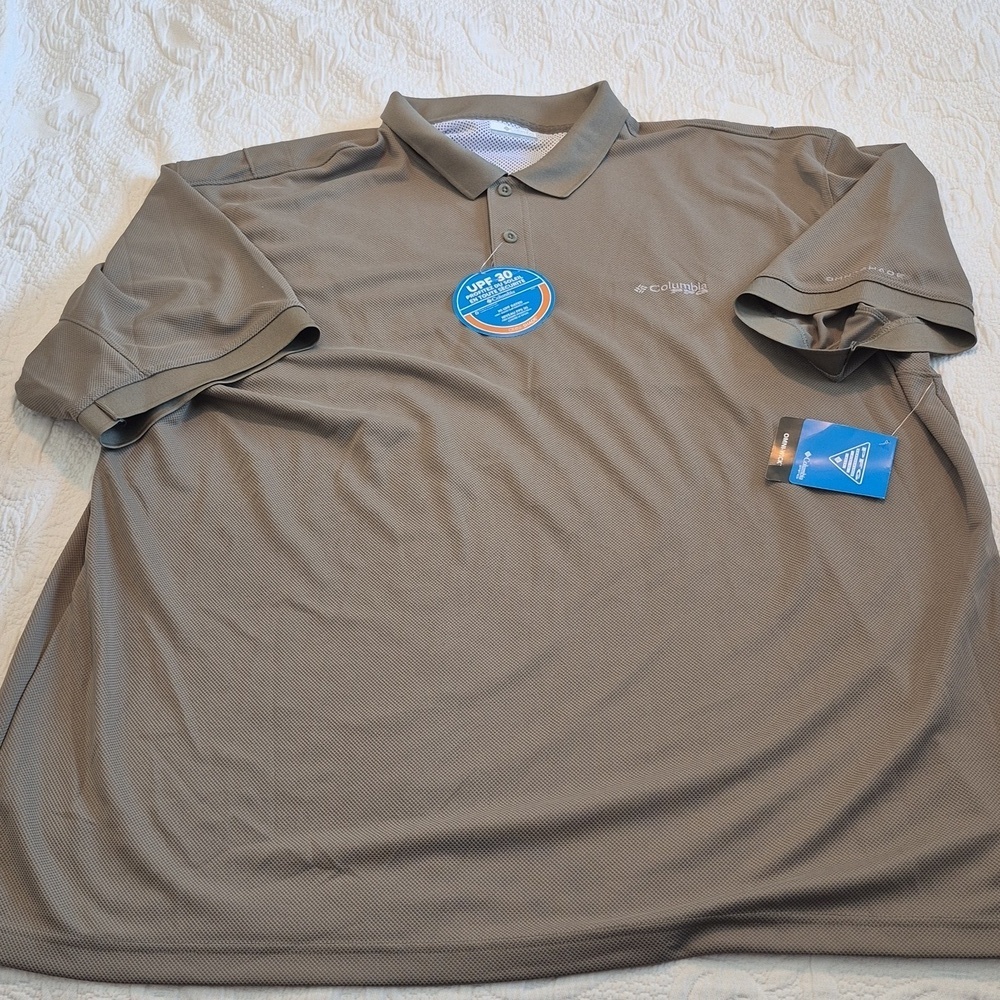 Columbia PFG men's 3XT Perfect Cast Polo shirt color stone green NWT